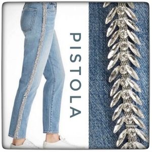 PISTOLA Nico Mom High-rise Embellished Jeans